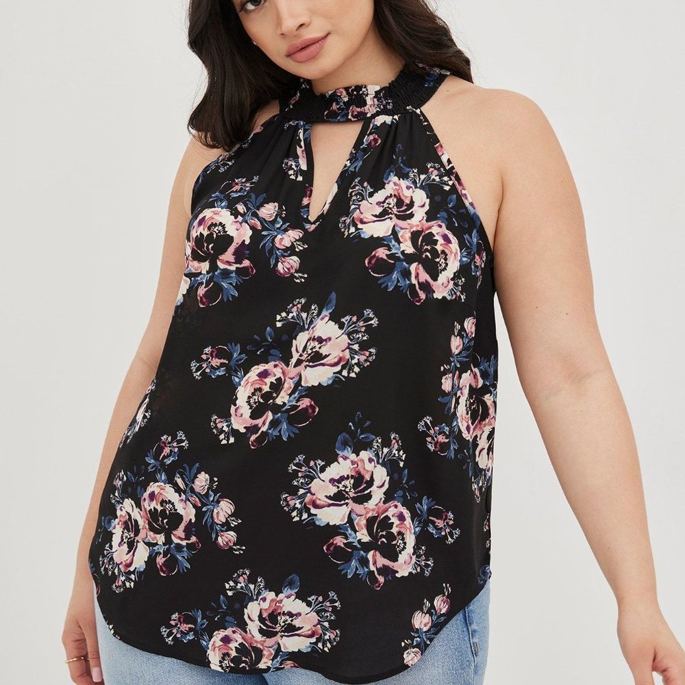 keyhole halter blouse